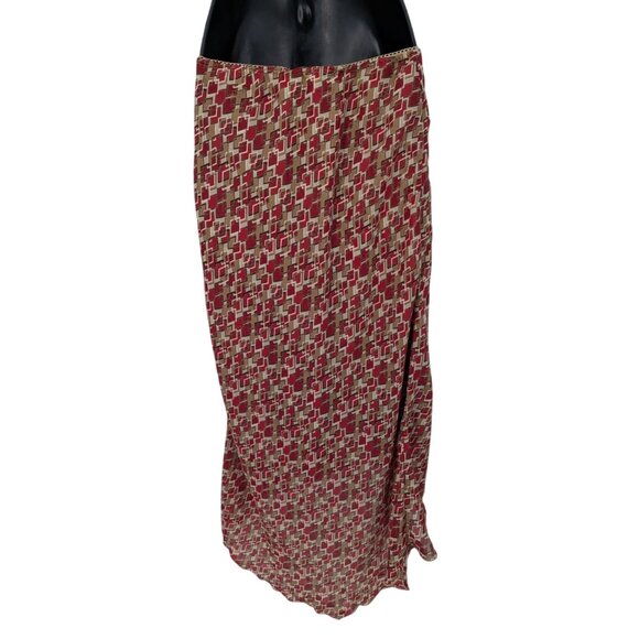 Vintage Windsor Hi Low Skirt Women Size L Geometric Y2K Chiffon Flowy USA Office - Picture 2 of 8